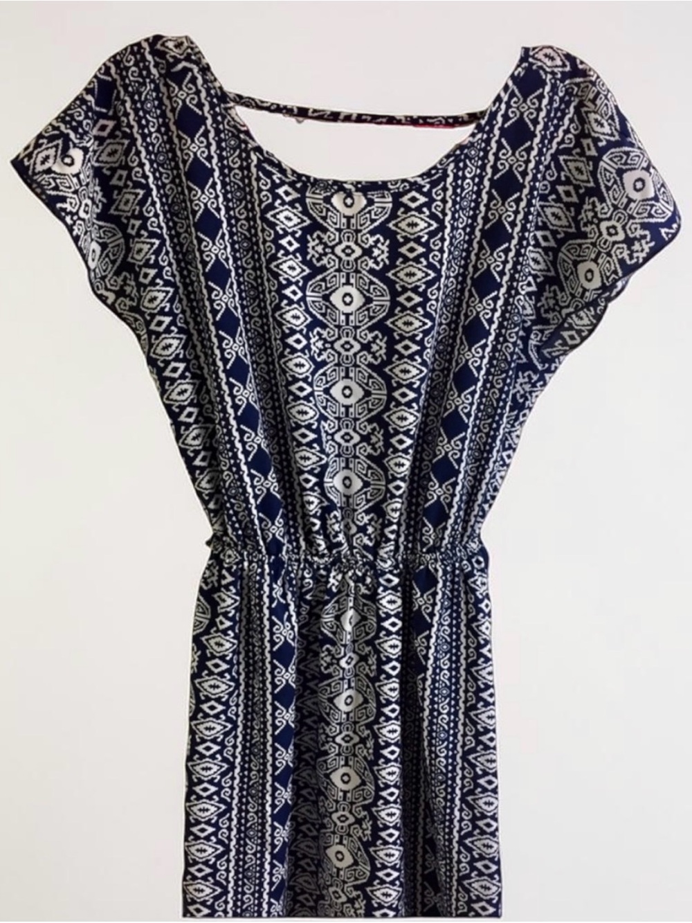 Beautiful Aztec Print Navy Blue and White Dress - Picture 5 of 8